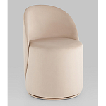 Пуф Loreen со спинкой вращающийся велюр молочный варинант исполнения - 1 | Loft Concept в Тюмени