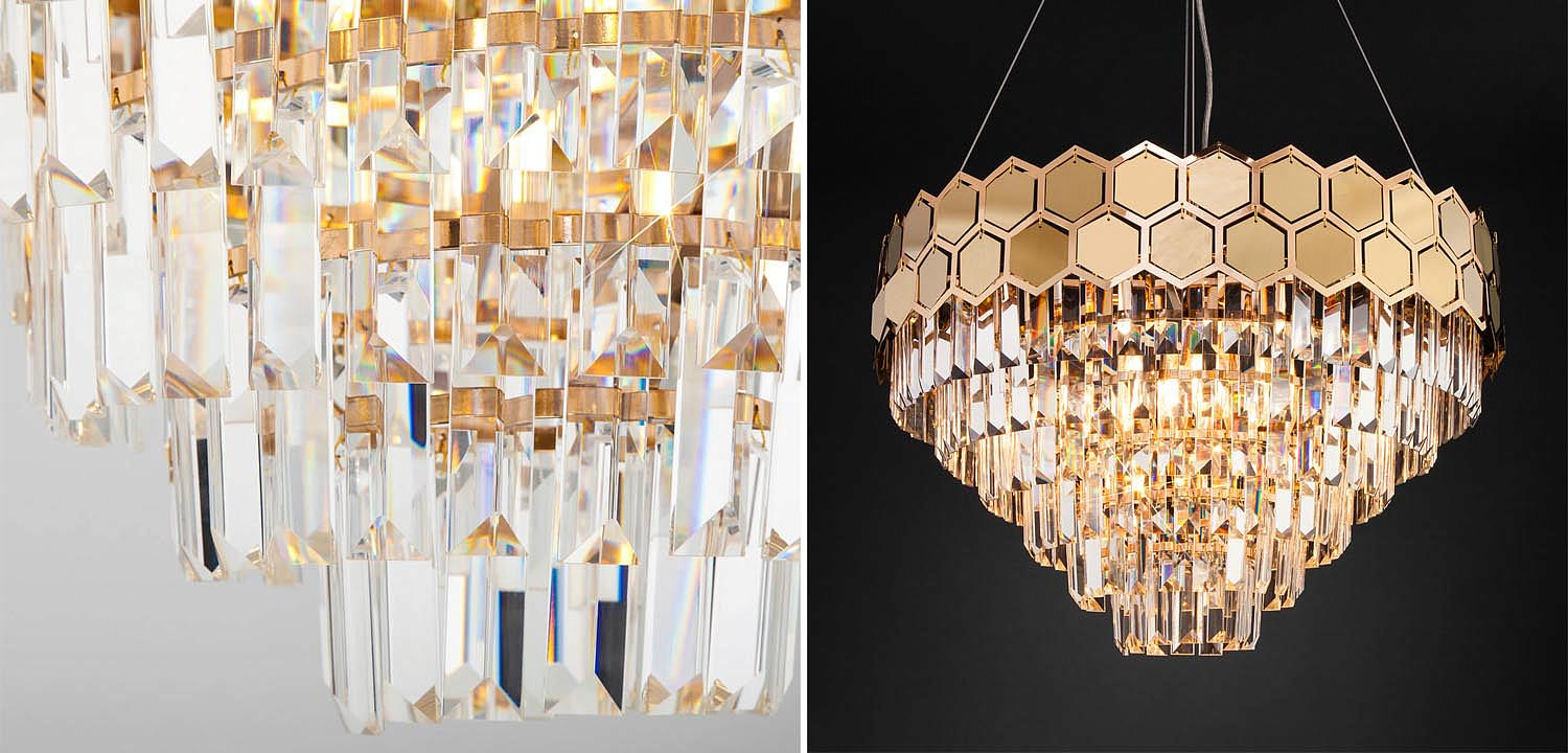 Люстра Hanging Hexagon Moira Chandelier gold - Loft-Concept в Тюмени