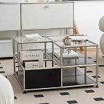 Дизайнерский журнальный стол квадратный с полками Akydy варинант исполнения - 2 | Loft Concept в Тюмени