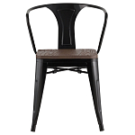 Черный глянцевый стул с сиденьем из натурального дерева TOLIX варинант исполнения - 2 | Loft Concept в Тюмени