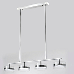 Люстра светодиодная с 4-мя круглыми прозрачными плафонами цилиндрической формы из акрила и стекла с пультом для регулировки света Glass Lamp Chromium варинант исполнения - 4 | Loft Concept в Тюмени