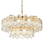 Люстра подвесная двухъярусная с хрустальными овальными подвесками Harmonica варинант исполнения - 1 | Loft Concept в Тюмени