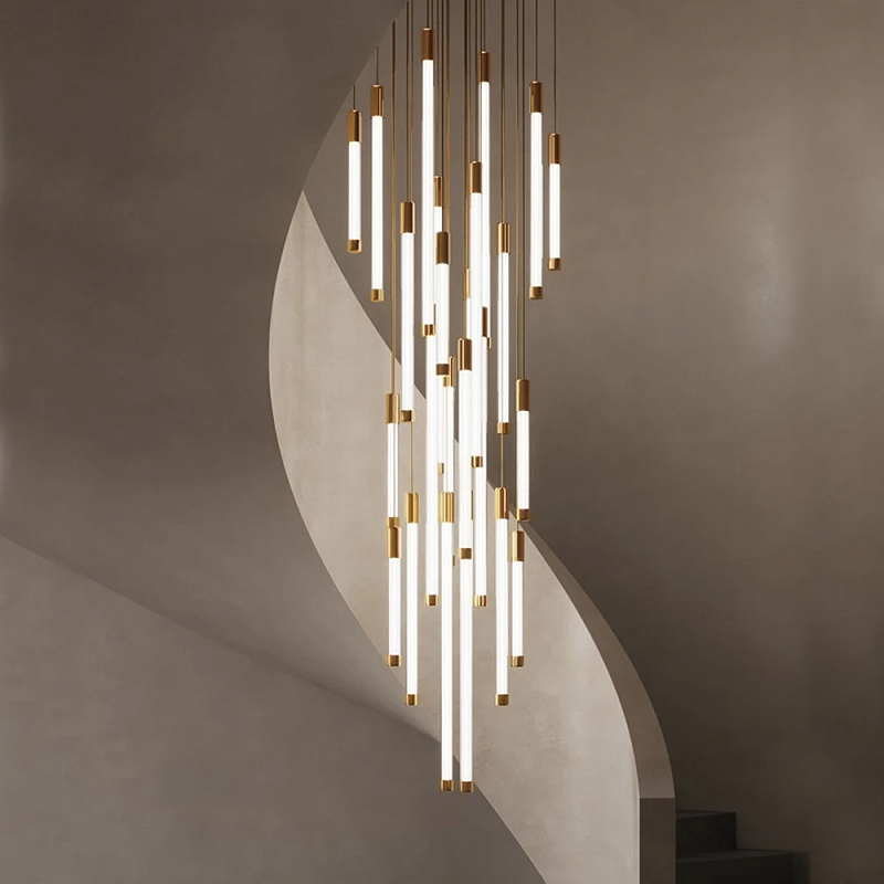 Люстра в современном стиле с 30-ю каскадными светодиодными лампами Golden LED Rain Золотой Белый Люстра в современном стиле с 30-ю каскадными светодиодными лампами Golden LED Rain Золотой Белый в Тюмени | Loft Concept