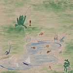 Обои ручная роспись Promenade Special Colourway on pink painted Xuan paper варинант исполнения - 2 | Loft Concept в Тюмени