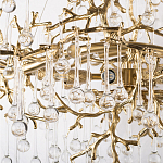 Подвесная люстра в виде ветвей деревьев золотого цвета с прозрачными подвесками-каплями 10 и 14 ламп Droplet Chandelier варинант исполнения - 5 | Loft Concept в Тюмени