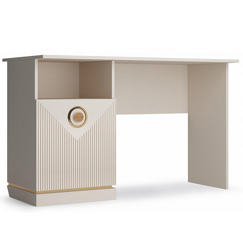 Стол письменный с ящиком и нишей для хранения Satin Furniture Бежево-серый Стол письменный с ящиком и нишей для хранения Satin Furniture Бежево-серый в Тюмени | Loft Concept