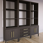 Модульный стеллаж Primo из трех составных элементов Темный орех варинант исполнения - 3 | Loft Concept в Тюмени