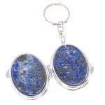 Зеркало брелок карманное двухстороннее из натурального камня Лазурит Stone Mirrors варинант исполнения - 2 | Loft Concept в Тюмени