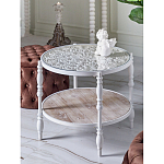 Журнальный столик из натурального дерева в винтажном стиле Openwork Coffee Table варинант исполнения - 6 | Loft Concept в Тюмени