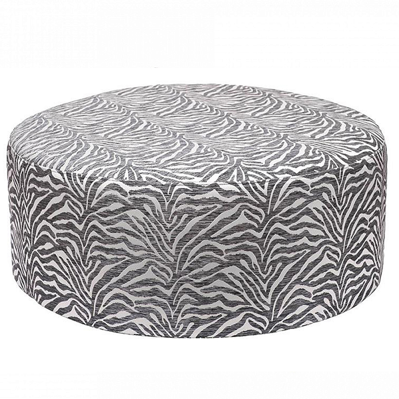 Пуф круглый с принтом Beige Jacquard Бежевый в Тюмени | Loft Concept 