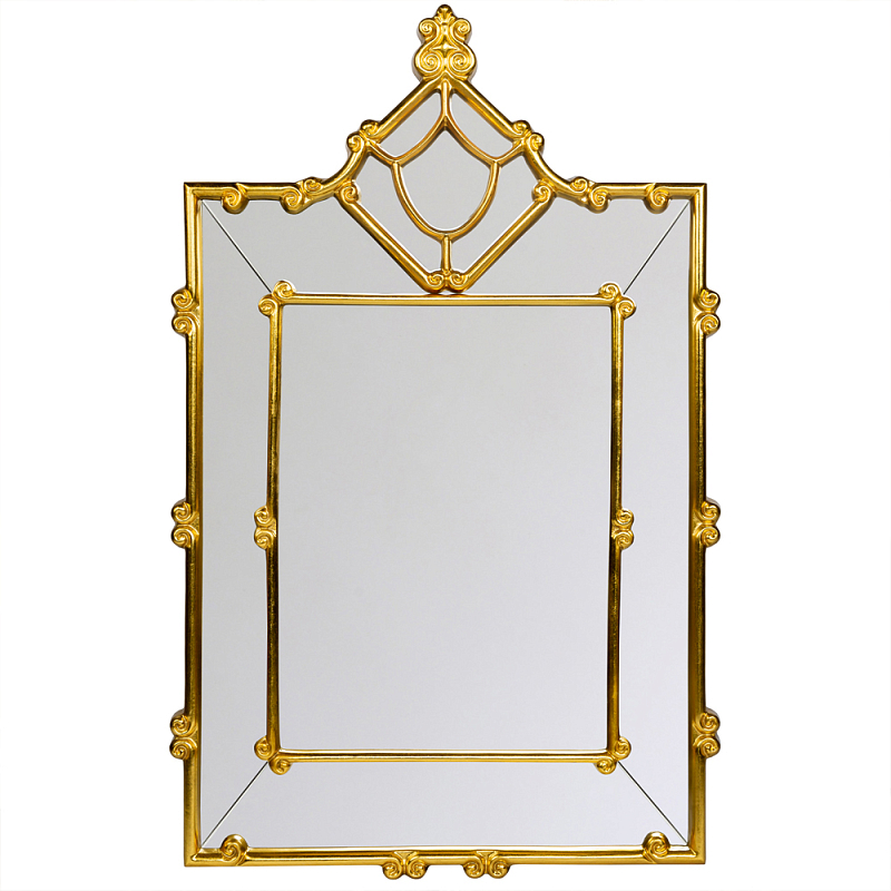 Зеркало прямоугольное Golden Classic Ornament Mirror Золотой Зеркало прямоугольное Golden Classic Ornament Mirror Золотой в Тюмени | Loft Concept