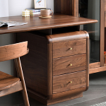 Стол рабочий округлой формы с 3-мя ящиками  Working Moonnut Table варинант исполнения - 7 | Loft Concept в Тюмени