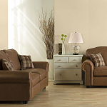 Настольная лампа с фарфоровым основанием бежевого цвета с рисунком и плиссированным абажуром на темной подставке Elstead Lighting варинант исполнения - 11 | Loft Concept в Тюмени