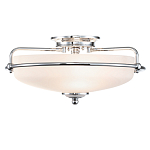 Потолочный светильник со стеклянным плафоном на изогнутых кронштейнах Quoizel  варинант исполнения - 7 | Loft Concept в Тюмени