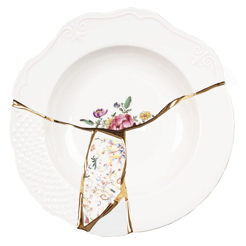 Тарелка глубокая Seletti Kintsugi 2 Белый Золотой Мульти Тарелка глубокая Seletti Kintsugi 2 Белый Золотой Мульти в Тюмени | Loft Concept