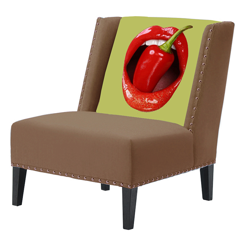 FUN Armchair "Chili Pepper" Beige Дизайнерское кресло с цветным принтом Бежевый FUN Armchair "Chili Pepper" Beige Дизайнерское кресло с цветным принтом Бежевый в Тюмени | Loft Concept