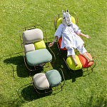 Дизайнерское разноцветное кресло на металлическом каркасе с подставкой для ног Poltronova Plasma Armchair варинант исполнения - 11 | Loft Concept в Тюмени