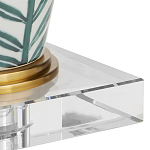 Настольная лампа овальная с тропическим принтом Stylized Aalm Leaves Motif варинант исполнения - 2 | Loft Concept в Тюмени