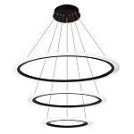 Люстра подвесная светодиодная с тремя черными кольцами и пультом управления Ring Horizontal варинант исполнения - 1 | Loft Concept в Тюмени