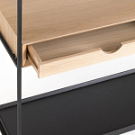 Металлический стеллаж с деревянными полками и ящиками Menzie Metal Wood Rack варинант исполнения - 3 | Loft Concept в Тюмени