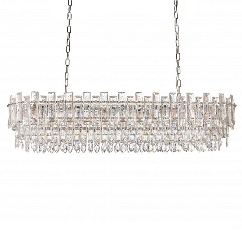 Люстра овальная с хрустальными подвесками Gorgeous Crystal Light Хром Прозрачный Золотой Люстра овальная с хрустальными подвесками Gorgeous Crystal Light Хром Прозрачный Золотой в Тюмени | Loft Concept