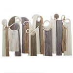 Настенный декор с бахромой белого и бежевого цвета Abstraction I варинант исполнения - 3 | Loft Concept в Тюмени