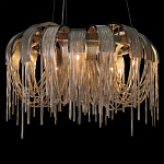 Люстра подвесная круглая с изогнутыми металлическими дугами и ниспадающими цепочками 65 см Atlantis Chain варинант исполнения - 14 | Loft Concept в Тюмени