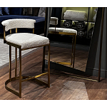 Стул барный букле бежевый с каркасом цвета матовое золото Tactility варинант исполнения - 5 | Loft Concept в Тюмени