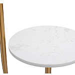 Торшер с мраморным столиком и золотым плафоном Ezio Floor Lamp варинант исполнения - 2 | Loft Concept в Тюмени