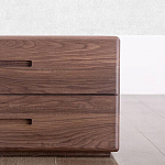 Прикроватный столик деревянный с 2-мя ящиками Moon Walnut Furniture варинант исполнения - 2 | Loft Concept в Тюмени