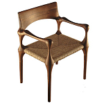 Стул из Ореха с плетеным сидением Kronos Dining Chair Brown варинант исполнения - 1 | Loft Concept в Тюмени