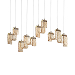 Подвесной светильник линейный с плафонами волнистой формы из фактурного стекла Big Wave варинант исполнения - 7 | Loft Concept в Тюмени