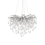 Люстра подвесная с прозрачными стеклянными подвесками в форме капель Диаметр 60 см Droplet Chandelier варинант исполнения - 14 | Loft Concept в Тюмени