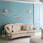 Обои с вышивкой ручной работы Amami Waves Moonbeam colourway on silk moire варинант исполнения - 1 | Loft Concept в Тюмени