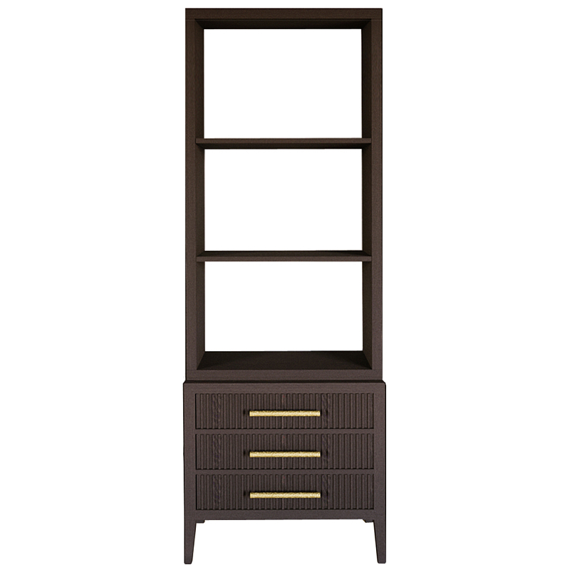 Этажерка Primo с ящиками шпон Темный орех Темный дуб Золотой в Тюмени | Loft Concept 