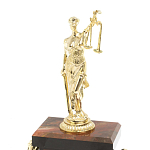 Часы настольные бронзовые из натурального камня Яшма с декором в виде Фемиды Themis Stone Clock варинант исполнения - 3 | Loft Concept в Тюмени