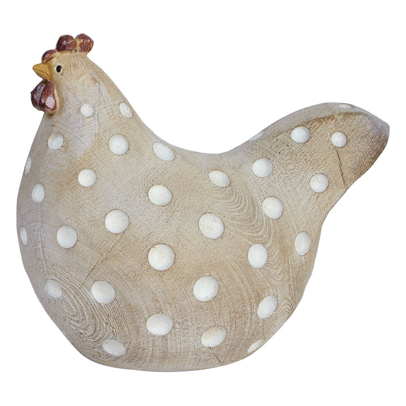 Статуэтка курица с текстурной поверхностью бежевого цвета Rustic Chicken Красный Бежевый Белый в Тюмени | Loft Concept 