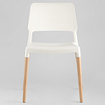 Пластиковый стул на ножках из массива бука Ferret White варинант исполнения - 3 | Loft Concept в Тюмени