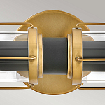 Бра для ванных комнат горизонтальное с 2-мя прозрачным цилиндрическим плафонами на круглом основании Hinkley варинант исполнения - 3 | Loft Concept в Тюмени