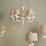 Настольная лампа с белым каркасом и тканевым абажуром Natural Stems варинант исполнения - 5 | Loft Concept в Тюмени