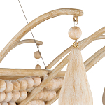 Люстра из деревянных бусин с подвесками в виде капель Wooden Beads варинант исполнения - 3 | Loft Concept в Тюмени