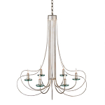 Люстра серебряного цвета с изогнутыми элементами каркаса Twisted Iron Chandelier варинант исполнения - 1 | Loft Concept в Тюмени