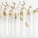 Люстра подвесная прямоугольная с бронзовыми акцентами и прозрачными стеклянными каплями Droplet Chandelier варинант исполнения - 5 | Loft Concept в Тюмени