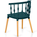 Пластиковый стул на ножках из массива бука Ferret Spiral Green варинант исполнения - 6 | Loft Concept в Тюмени