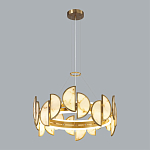 Люстра круглая с полукруглыми плафонами из искусственного алебастра в бронзовой оправе Marbella варинант исполнения - 6 | Loft Concept в Тюмени