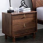 Прикроватный деревянный столик с ящиками Moon Walnut Furniture варинант исполнения - 1 | Loft Concept в Тюмени