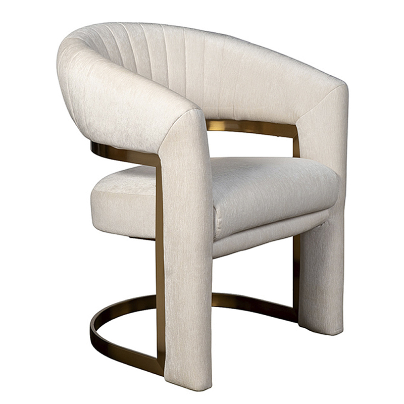 Полукресло Valbonne Chair cream velour Кремовый Золотой в Тюмени | Loft Concept 
