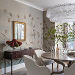 Обои ручная роспись Wild Grasses Special Colourway on Pale Grey dyed silk варинант исполнения - 1 | Loft Concept в Тюмени