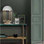 Консоль овальной формы золотая с полкой для хранения Craig варинант исполнения - 3 | Loft Concept в Тюмени