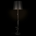 Торшер с черным абажуром и оригинальной ножкой в форме автомата Flos варинант исполнения - 1 | Loft Concept в Тюмени